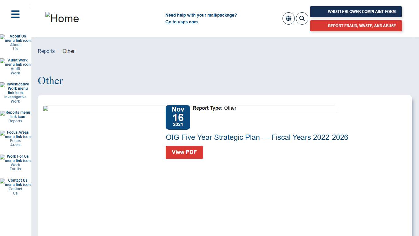 OIG Five Year Strategic Plan ― Fiscal Years 2022-2026 Office of Inspector General OIG