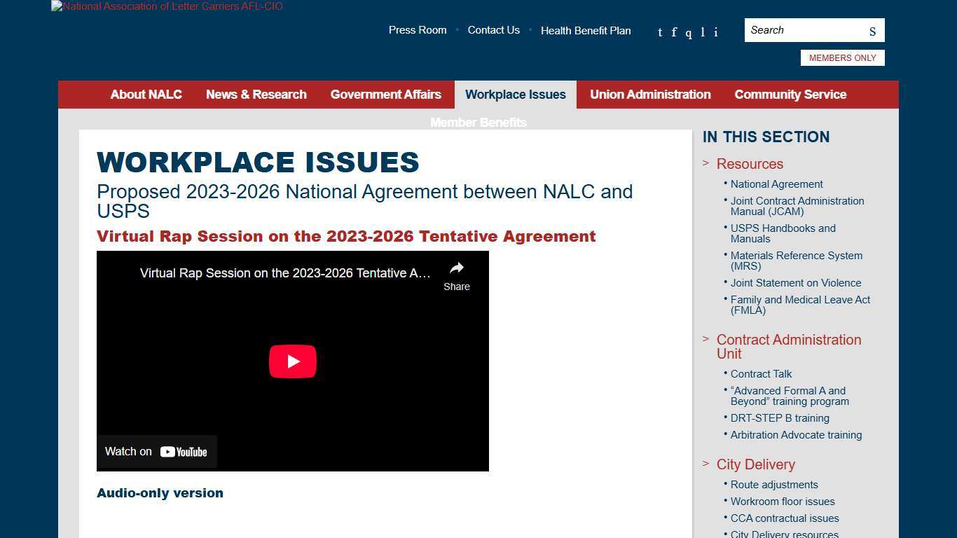 Proposed 2023-2026 National Agreement between NALC and USPS National Association of Letter Carriers AFL-CIO
