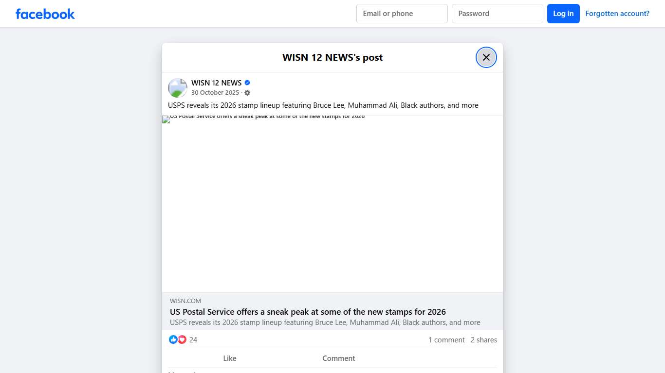 WISN 12 NEWS - USPS reveals its 2026 stamp lineup... Facebook